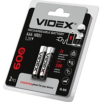 Аккумулятор Videx HR03/AAA 600mAh Ni-MH 2шт (HR03/600/2DB)