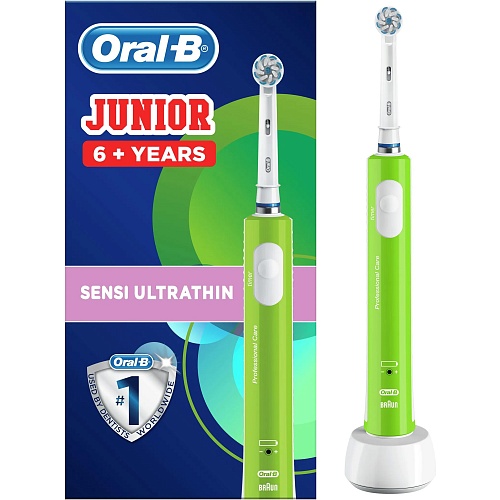 Электрическая зубная щетка Oral-B Sensi Ultrathin Junior D16.513.1 Green