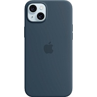 Чехол Silicone Case with MagSafe для Apple iPhone 15 Plus Storm Blue ААА