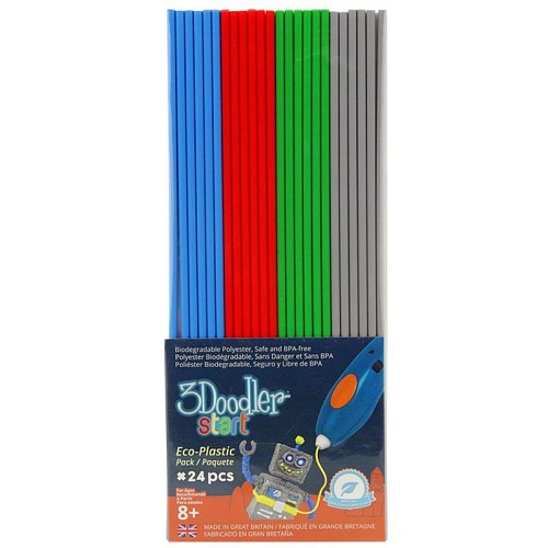 Набор стержней для 3D-ручки 3Doodler Start Mix 24 шт (серый, голубой, зеленый, красный)