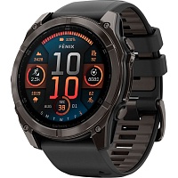 Смарт-часы Garmin Fenix 8 AMOLED Sapphire 51mm Carbon Gray DLC Titanium with Black/Pebble Gray Silicone Band (010-02905-20/21/63)