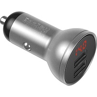 Автомобільний зарядний пристрій Baseus Digital Display Dual USB Car Charger Silver (CCBX-0S)  - придбати в Дніпрі, Україні: ціна, характеристики | інтернет-магазин TOUCH