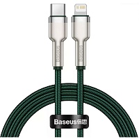 Кабель Baseus Cafule Metal USB-C to Lightning PD 20W 1m Green (CATLJK-A06) - придбати в Дніпрі, Україні: ціна, характеристики | інтернет-магазин TOUCH