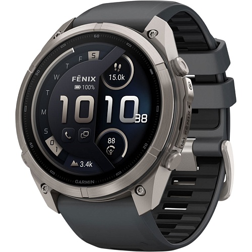 Смарт-годинник Garmin Fenix 9 Pro inReach 47mm Titanium with Graphite/Black Silicone Band (010-04336-20/21) - придбати в Дніпрі, Україні: ціна, характеристики | інтернет-магазин TOUCH