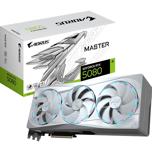 Видеокарта AORUS GeForce RTX 5080 MASTER ICE 16GB (GV-N5080AORUSM ICE-16GD) EU