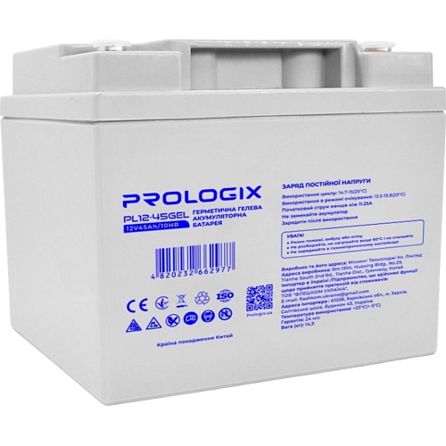 Акумулятор Prologix GEL 12V (12V/45Ah/540Wh) (PL12-45GEL) - придбати в Дніпрі, Україні: ціна, характеристики | інтернет-магазин TOUCH