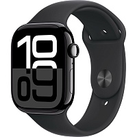 Смарт-часы Apple Watch Series 10 GPS 46mm Jet Black Aluminum Case with Black Sport Band M/L (MWWQ3)