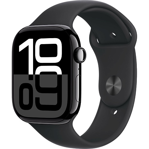 Смарт-часы Apple Watch Series 10 GPS 46mm Jet Black Aluminum Case with Black Sport Band M/L (MWWQ3)
