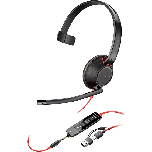 Компьютерная гарнитура Poly Blackwire 5210 USB-A/USB-C 3.5 мм Black (8X230AA)