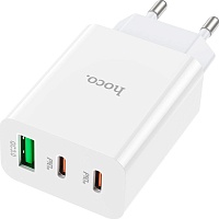 Мережевий зарядний пристрій Hoco C99A 3*USB PD20w+QC3.0 White (767554) - придбати в Дніпрі, Україні: ціна, характеристики | інтернет-магазин TOUCH