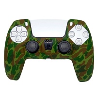 Чехол на геймпад Silicone Case для Sony DualSense Green Camouflage