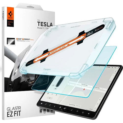 Защитное стекло Spigen Screen Protector EZ FIT GLAS.tR Anti-Glare для Tesla Model 3/Y Transparent (AGL01086)