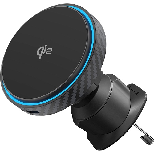 Автодержатель с беспроводной зарядкой Proove Graphite Circle Qi2 15W Black (WHGC15010001)