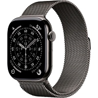 Смарт-часы Apple Watch Series 11 GPS + Cellular 46mm Slate Titanium Case with Slate Milanese Loop M/L (MFD44)