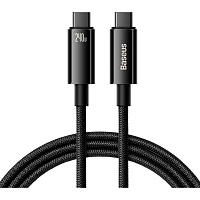 Кабель Baseus Tungsten Gold Fast Charging Data USB-C to USB-C 240W 3m Black (CAWJ040201)