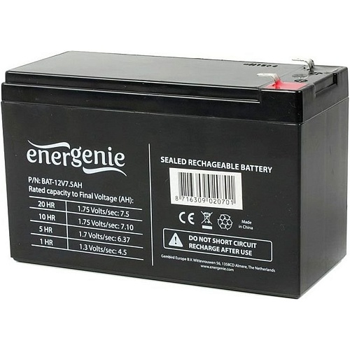 Аккумулятор EnerGenie AGM 12V (12V/7.5Ah/90Wh) (BAT-12V7.5AH)