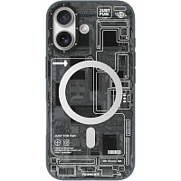 Чехол YoungKit Futuristic Circuit Board with Magnetic Ring для Apple iPhone 17 Black