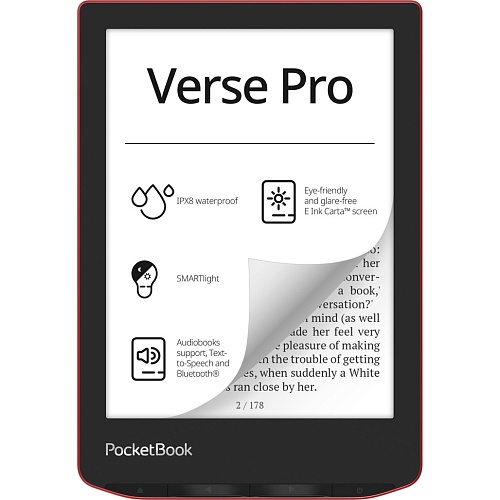 Электронная книга PocketBook 634 Verse Pro Passion Red (PB634-3-CIS, PB634-3-WW)