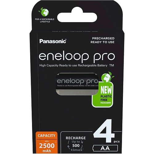Аккумулятор Panasonic Eneloop Pro AA 2500mAh 4шт (BK-3HCDE/4BE)