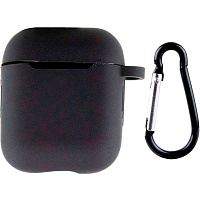 Чехол Silicone Case + Carabine для Apple AirPods Black