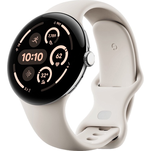 Смарт-часы Google Pixel Watch 3 45mm Polished Silver/Porcelain Band