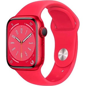Смарт-годинник Apple Watch Series 8 45mm Red Aluminum Case with Red Sport Band (MNP43) Уцінка