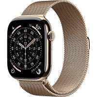 Смарт-часы Apple Watch Series 11 GPS + Cellular 46mm Gold Titanium Case with Gold Milanese Loop M/L (MFD84)