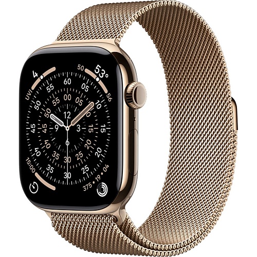 Смарт-часы Apple Watch Series 11 GPS + Cellular 46mm Gold Titanium Case with Gold Milanese Loop M/L (MFD84)
