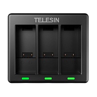 Зарядний пристрій TELESIN GoPro HERO 9/10/11/12 Charger 3х8000 мА (GP-BCG-902) Black