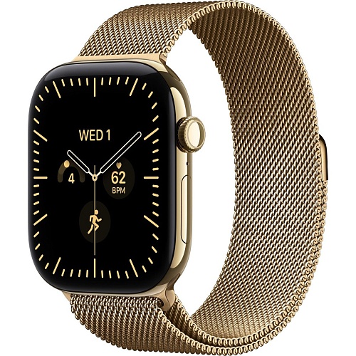 Смарт-часы Apple Watch Series 12 GPS + Cellular 46mm Radiant Gold Titanium Case with Radiant Gold Milanese Loop M/L (MJGV4)