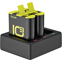 Зарядний пристрій Telesin 3 Slots Battery Charger + 2 акумулятори для HERO 9/10 (GP-BTR-903) - придбати в Дніпрі, Україні: ціна, характеристики | інтернет-магазин TOUCH