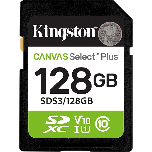 Карта памяти Kingston SDXC Canvas Select Plus 128GB Class 10 UHS-I V10 A1 (SDS3/128GB)