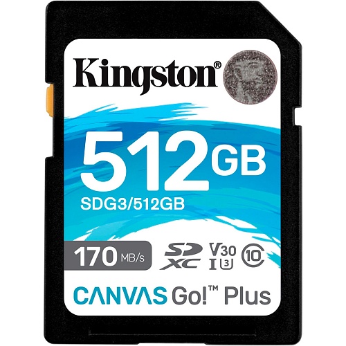 Карта памяти Kingston SDXC Canvas Go! Plus 512GB Class 10 UHS-I U3 V30 (SDG3/512GB)