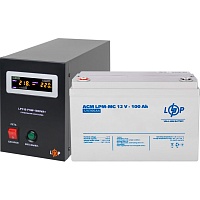 Источник бесперебойного питания (ИБП) LogicPower LPY-B-PSW-1000VA 12V + АКБ LPM-MG 12V - 100 Ah (20339)