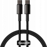 Кабель Baseus Tungsten Gold Fast Charging Data Cable USB-C to USB-C 100W 1m Black (CATWJ-01)