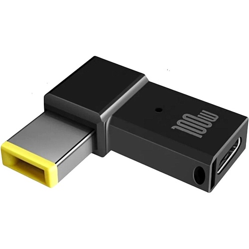 Переходник STLab USB-C Female to DC Male Jack Square Mouth для Lenovo 10x6mm PD 100W Black