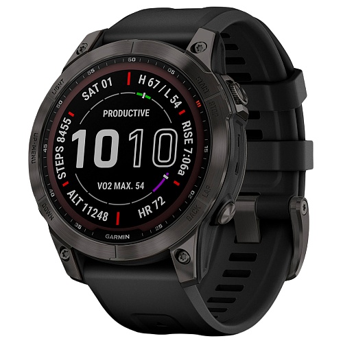 Смарт-часы Garmin Fenix 7 Sapphire Solar Edition Carbon Gray DLC Titanium with Black Band (010-02540-20/21)