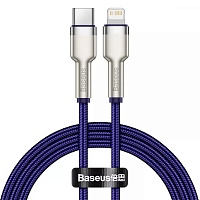 Кабель Baseus Cafule Metal USB-C to Lightning PD 20W 1m Purple (CATLJK-A05) - придбати в Дніпрі, Україні: ціна, характеристики | інтернет-магазин TOUCH