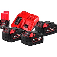 Аккумуляторы к электроинструменту + зарядное устройство Milwaukee M18 NRG-503 (4933451423)