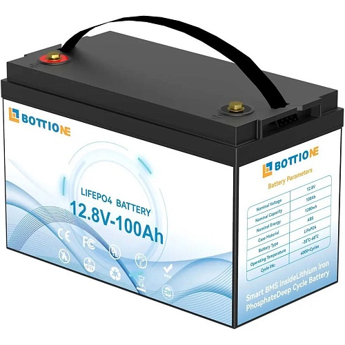 Аккумулятор Bottione LiFePO4 12V (12.8V/100Ah/1280Wh) (BO-12-100)