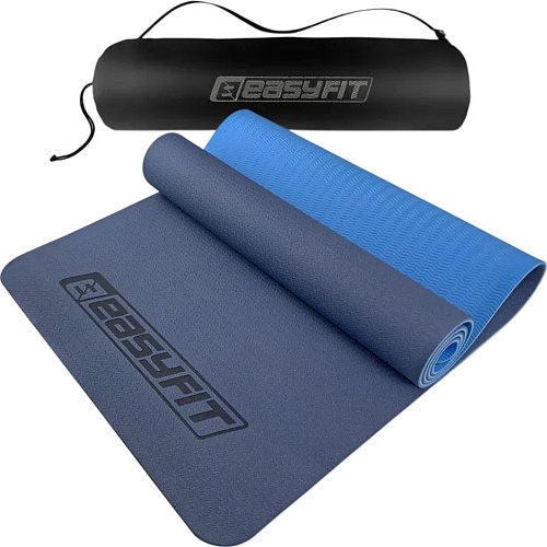 Килимок для йоги EasyFit TPE+TC 6mm Blue/Light Blue (EF-1924s-BLB) - придбати в Дніпрі, Україні: ціна, характеристики | інтернет-магазин TOUCH
