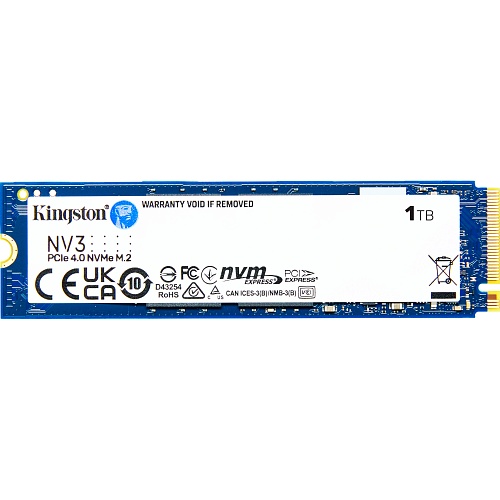SSD накопитель Kingston NV3 1TB M.2 2280 PCIe Gen 4.0 x4 (SNV3S/1000G)