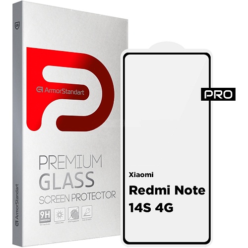 Защитное стекло ArmorStandart Full Pro Glass для Redmi Note 14S 4G Black (ARM82035)