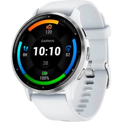 Смарт-часы Garmin Venu 3 Silver Stainless Steel Bezel with Whitestone Case and Silicone Band (010-02784-00)