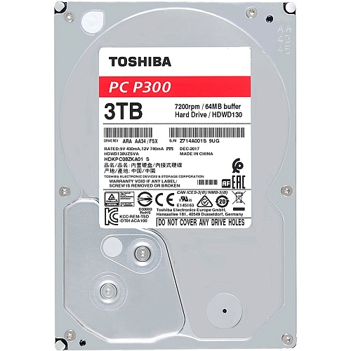 Жесткий диск 3.5" Toshiba P300 3TB SATA 64MB (HDWD130UZSVA)