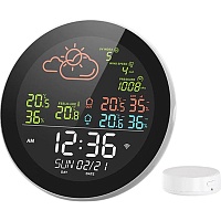 Умный термогигрометр Tuya WKD-TH09 WiFi Weather Clock With Sensor