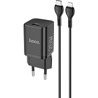 Мережевий зарядний пристрій Hoco N19 Rigorous PD25W + Cable USB-C to Lightning Black (751980) - придбати в Дніпрі, Україні: ціна, характеристики | інтернет-магазин TOUCH