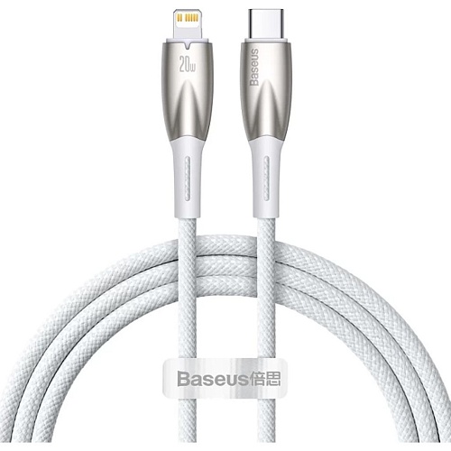 Кабель Baseus Glimmer Series Fast Charging USB-C to Lightning 20w 1m White (CADH000002)