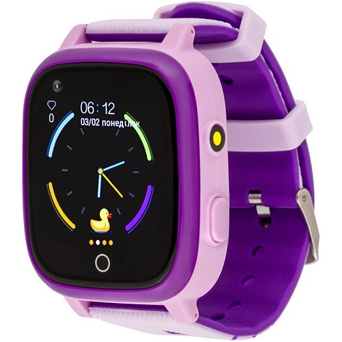 Детские водонепроницаемые смарт-часы AmiGo GO005 4G WIFI Thermometer Purple