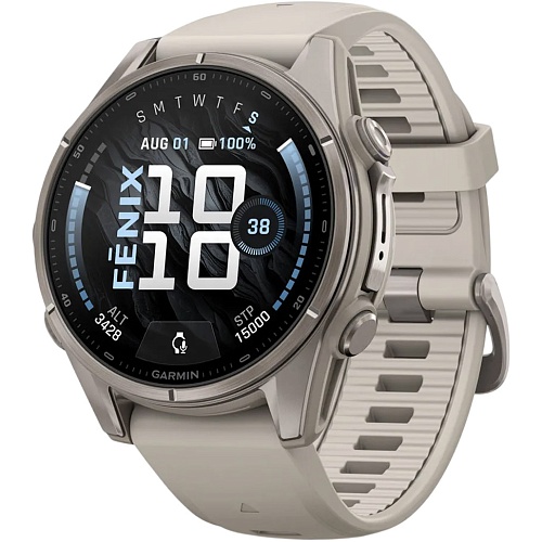 Смарт-часы Garmin Fenix 9 43mm Titanium with Fog Gray Silicone Band (010-04761-00/01)